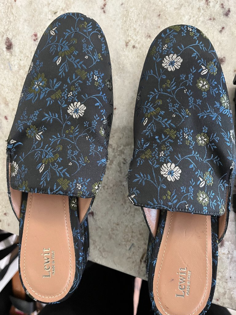 Lewit Bianca Italian Embroidered Mules